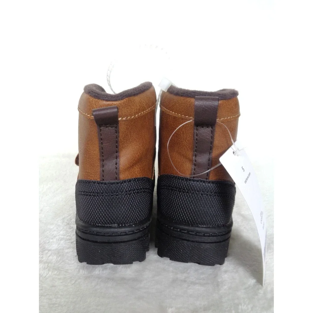 Carter's Liam Toddler Boots Size 5 Brown Lace Up Hook & Loop New with‎ Tags